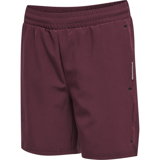 hmlMOVE GRID WOVEN SHORTS KIDS, GRAPE WINE, packshot