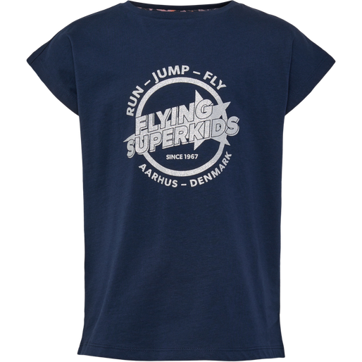 hmlFSK HOP T-SHIRT S/S, BLACK IRIS, packshot