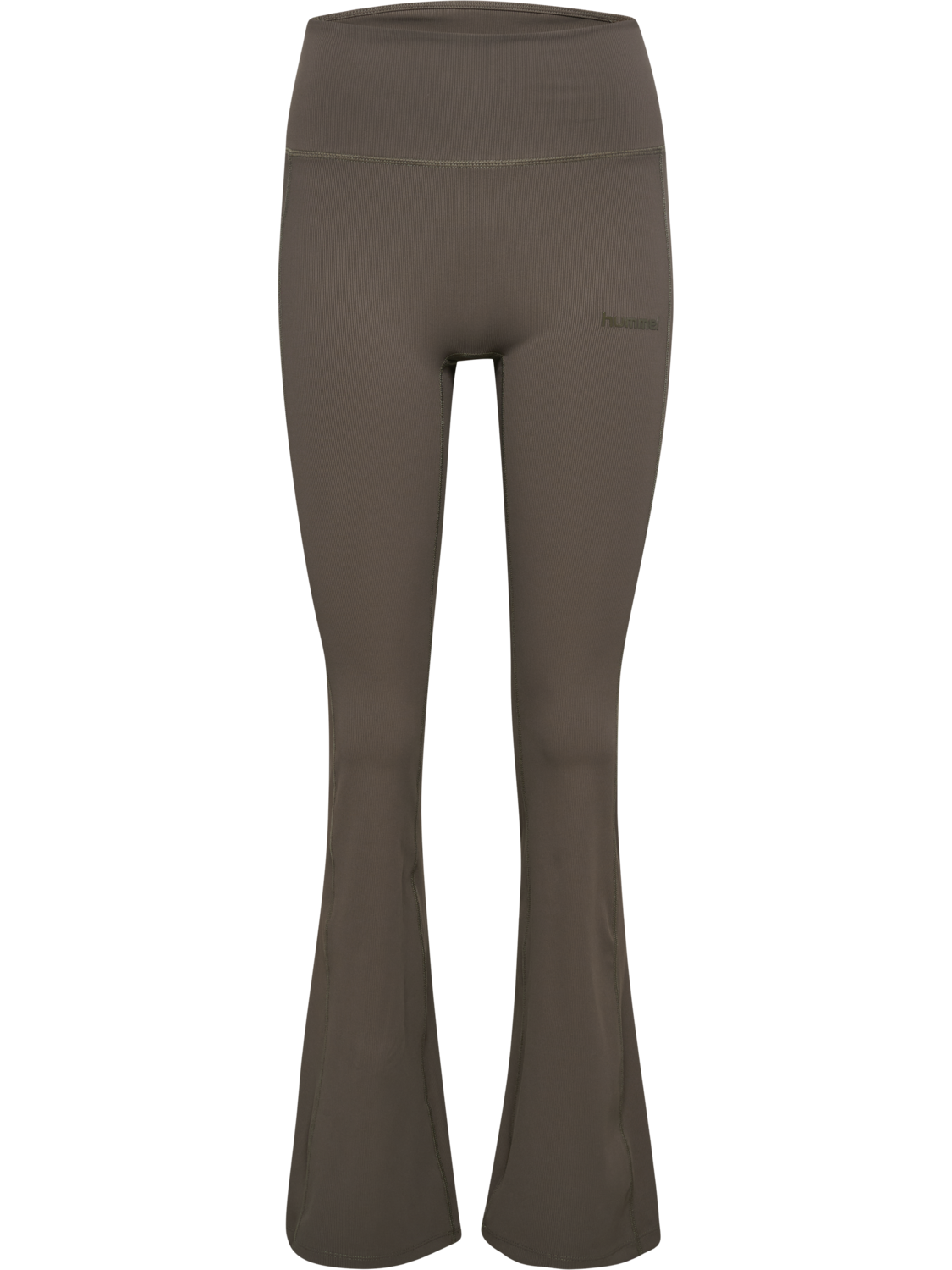 hmlPRIMA RIB STRAIGHT LEG HW TIGHTS, MAJOR BROWN, packshot