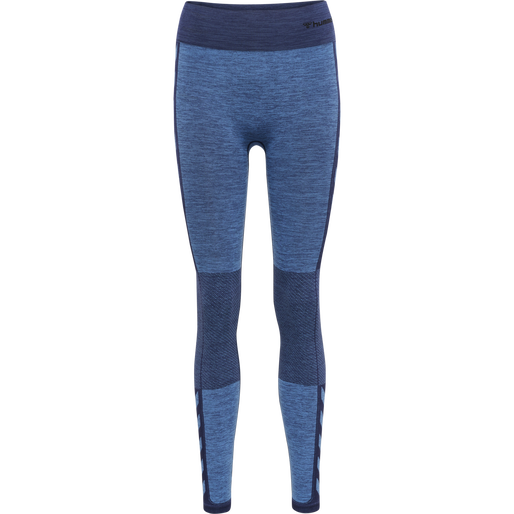 hmlCLEA SEAMLESS MID WAIST TIGHTS, GRANADA SKY/NAVY PEONY MELANGE, packshot