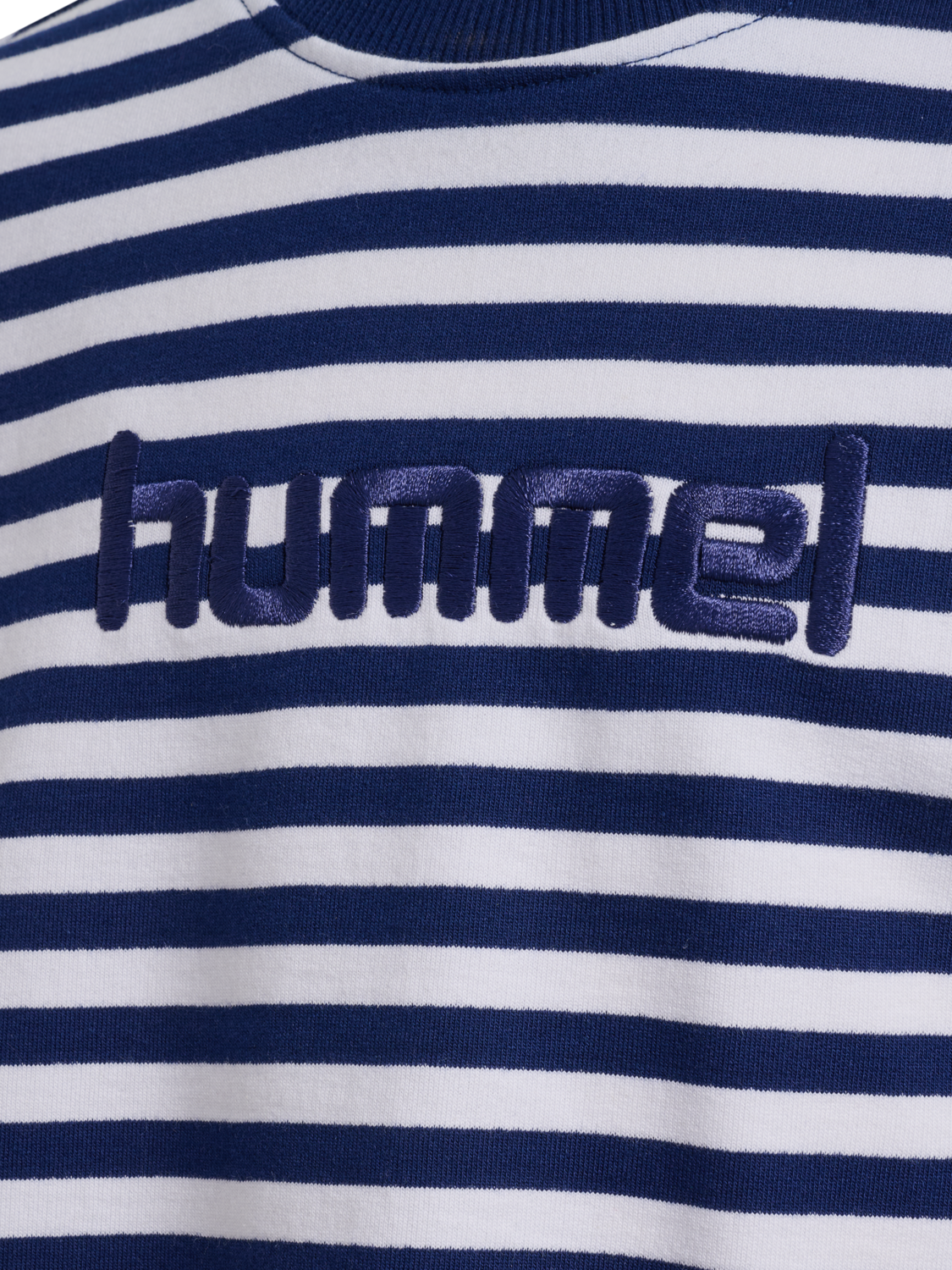hmlJR GEGGO STRIPE SWEATSHIRT, MEDIEVAL BLUE, packshot