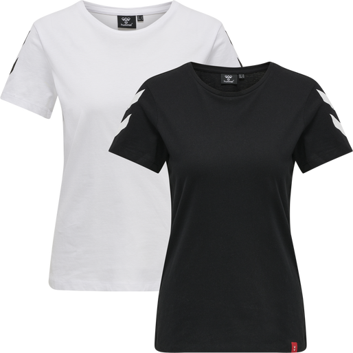 hmlLEGACY 2-PACK WOMAN T-SHIRT, BLACK, packshot