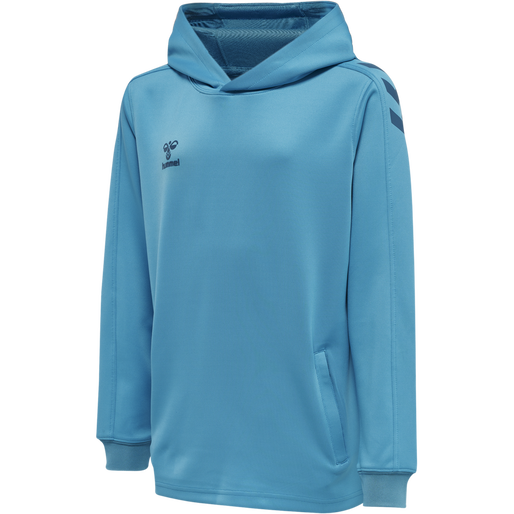 hmlCORE XK POLY KIDS SWEAT HOODIE, BLUE DANUBE, packshot