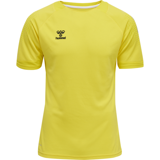 hmlLEAD S/S POLY JERSEY, BLAZING YELLOW, packshot