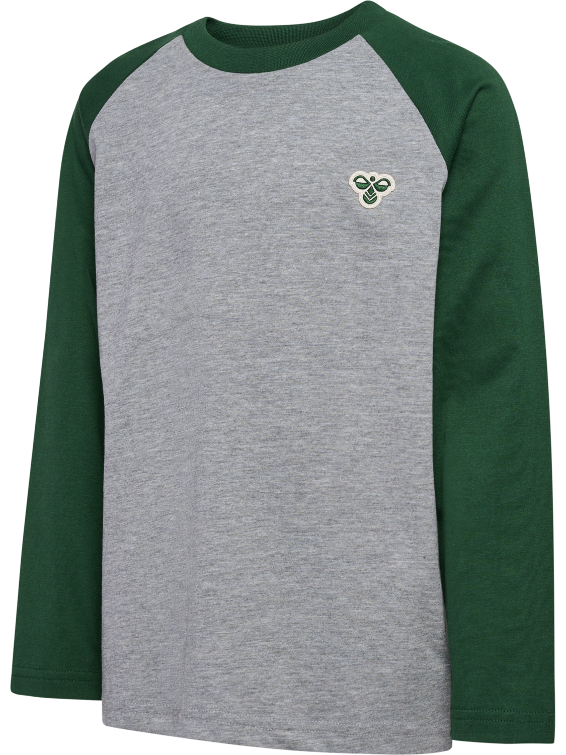 hmlJR RAGLAN LOOSE T-SHIRT L/S BEE, DARK GREEN, packshot