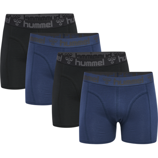 hmlMARSTON 4-PACK BOXERS, BLACK/INSIGINA BLUE, packshot