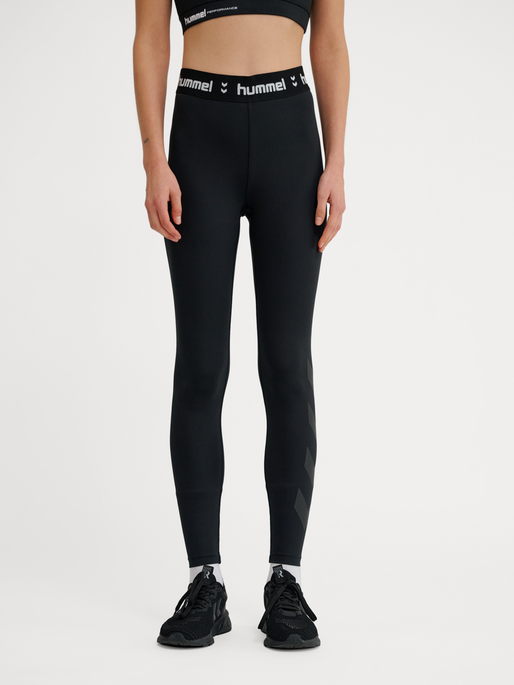 hmlPULSE MID WAIST TIGHTS, BLACK, model