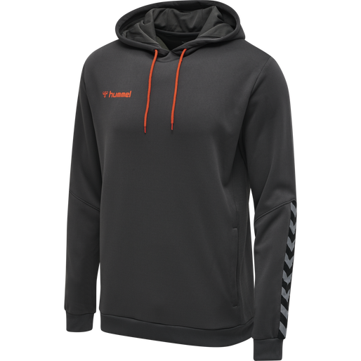 hmlAUTHENTIC POLY HOODIE, ASPHALT, packshot