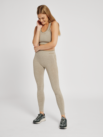 hmlMT UNA SEAMLESS MID WAIST TIGHTS, VETIVER MELANGE, model