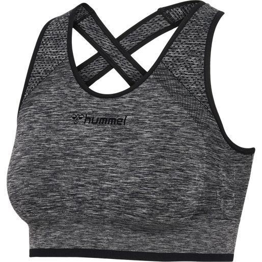 hmlMT UNA SEAMLESS SPORTS TOP, BLACK MELANGE hmlMT UNA SEAMLESS SPORTS TOP, BLACK MELANGE, packshot