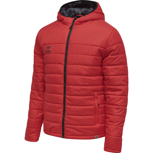 hmlNORTH QUILTED HOOD JACKET, TRUE RED, packshot