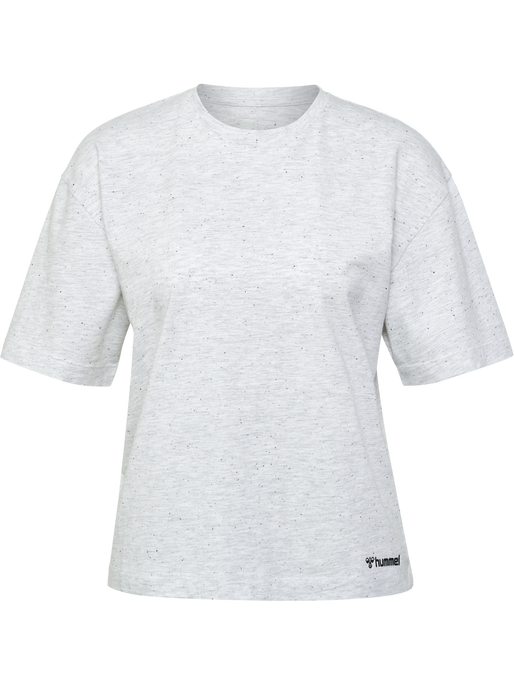 hmlMT ULTRA BOXY SHORT T-SHIRT, WHITE MELANGE, packshot