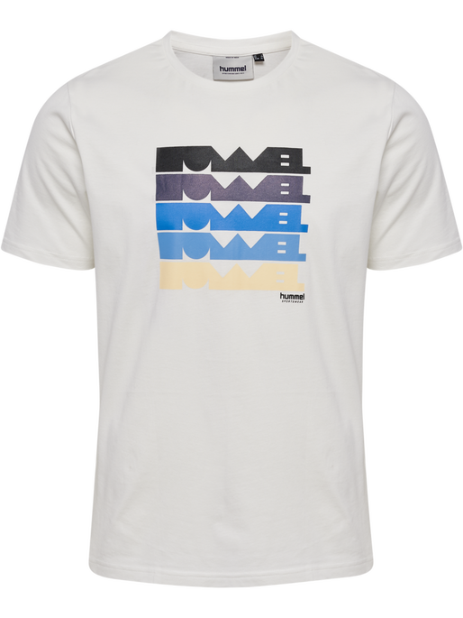 hmlREGULAR GRAPHIC TEE S/S, WHITE/BLUE, packshot