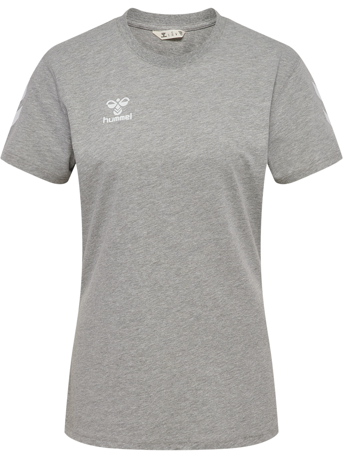 hmlGO 2.0 CHEVRON T-SHIRT S/S WOMAN, GREY MELANGE, packshot