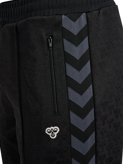 hmlARCHIVE REGULAR POLY PANTS AOP, BLACK/EBONY hmlARCHIVE REGULAR POLY PANTS AOP, BLACK/EBONY, packshot