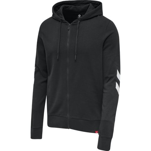 hmlLEGACY ZIP HOODIE PLUS, BLACK hmlLEGACY ZIP HOODIE PLUS, BLACK, packshot