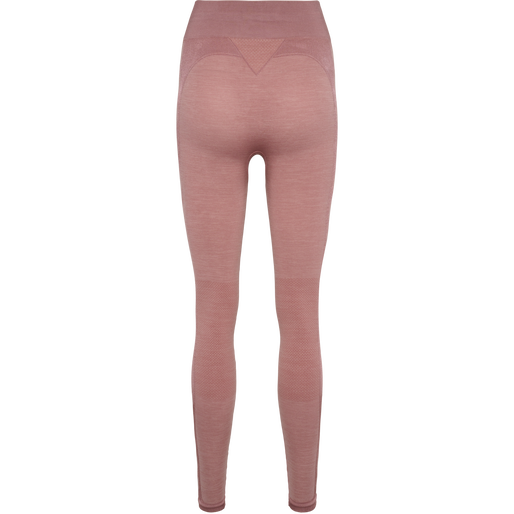 hmlCLEA SEAMLESS MID WAIST TIGHTS, WOODROSE/ROSE TAUPE MELANGE, packshot