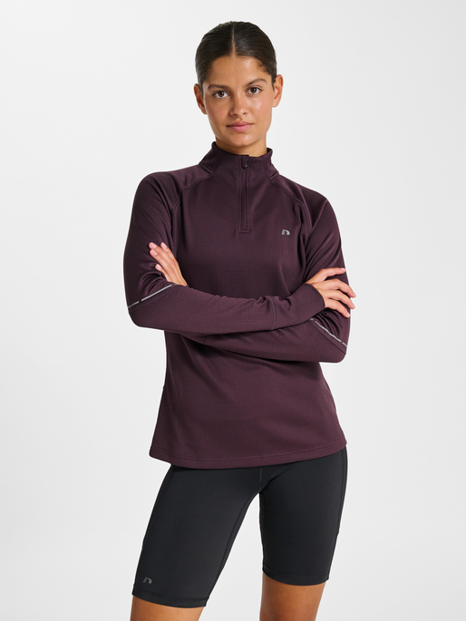nwlPOWER HALF ZIP MIDLAYER W, PLUM PERFECT, model
