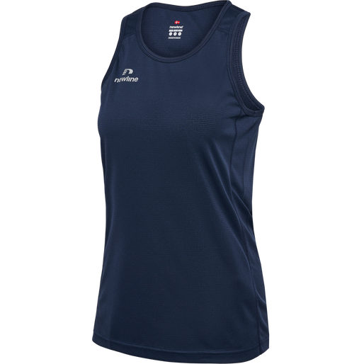 WOMEN'S ATHLETIC RUNNING SINGLET, BLACK IRIS, packshot