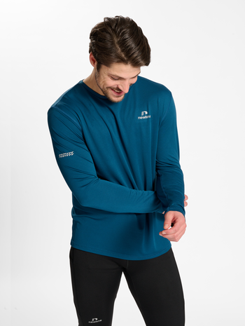 nwlMEMPHIS T-SHIRT L/S male, MAJOLICA BLUE, model