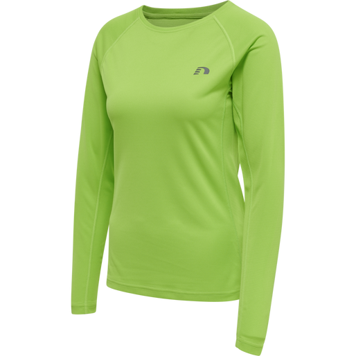 WOMEN CORE RUNNING T-SHIRT L/S, GREEN FLASH, packshot