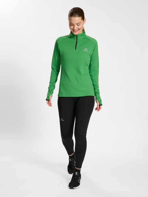 nwlPHOENIX 1/2 ZIP L/S WOMAN, MEDIUM GREEN, model