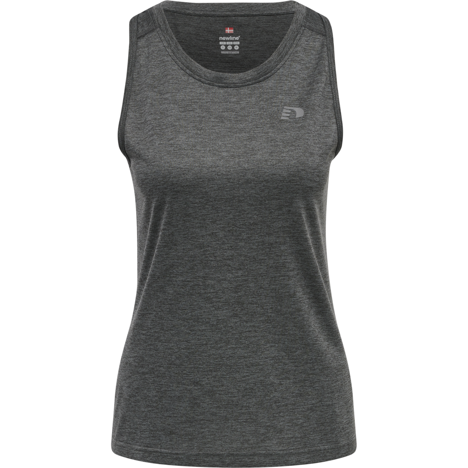 WOMEN RUNNING SINGLET, FORGED IRON MELANGE, packshot