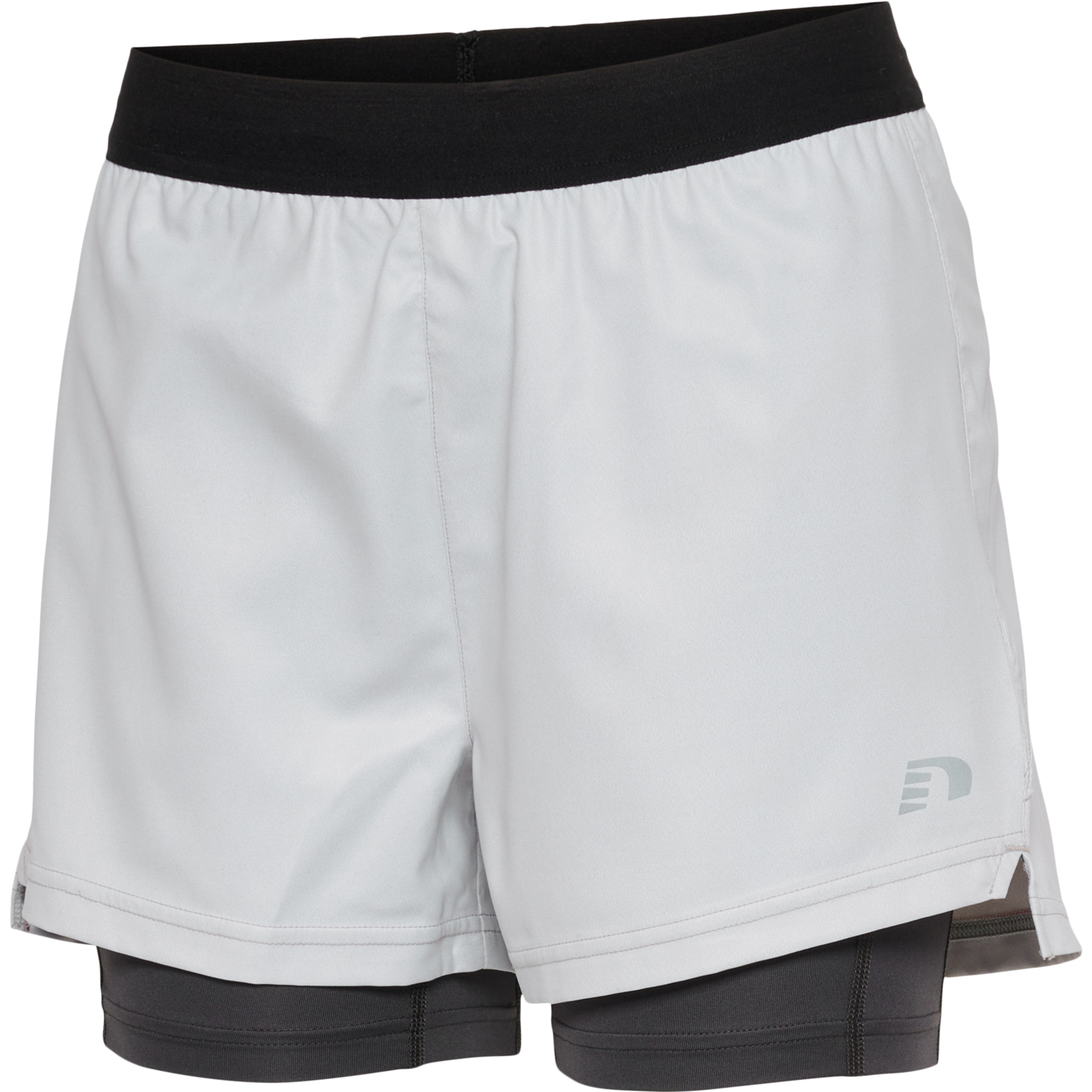 WOMEN 2-IN-1 RUNNING SHORTS, OYSTER MUSHROOM, packshot