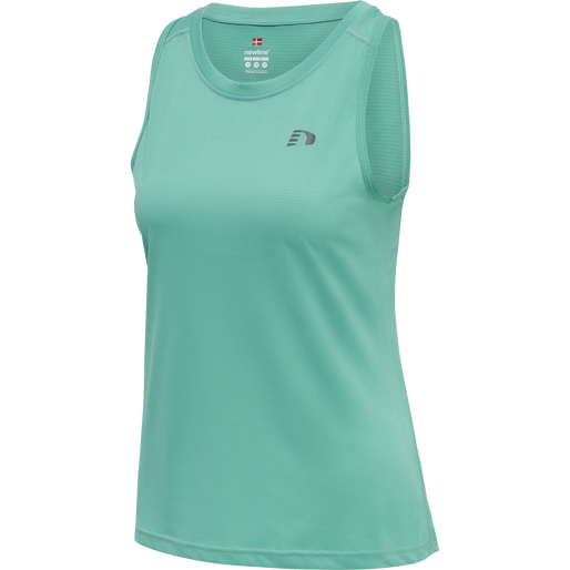 WOMEN RUNNING SINGLET, BLUE TURQUOISE, packshot
