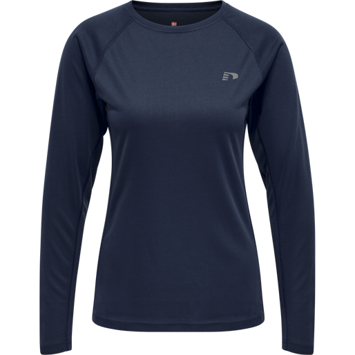 WOMEN CORE RUNNING T-SHIRT L/S, BLACK IRIS WOMEN CORE RUNNING T-SHIRT L/S, BLACK IRIS, packshot
