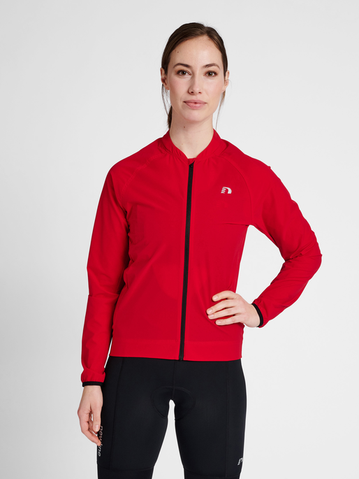 WOMENS CORE BIKE JACKET, TANGO RED, model