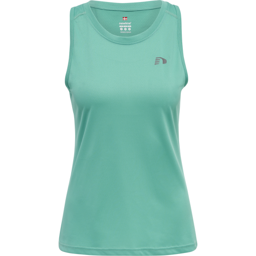 WOMEN RUNNING SINGLET, BLUE TURQUOISE, packshot