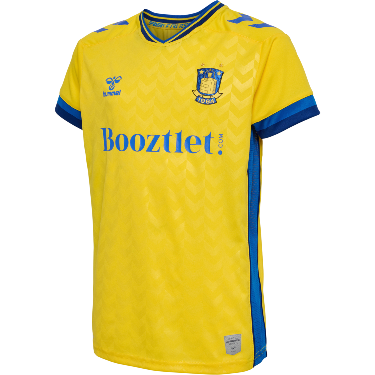 hummel BRØNDBY 22/23 HOME JERSEY S/S KIDS - CYBER YELLOW